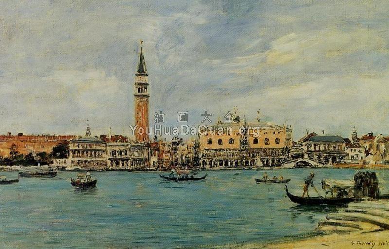 Venice, the Campanile, the Ducal Palace and the Piazzetta - 尤金·布丹